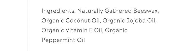 100% Natural Beeswax Lip Balm with Organic Oils (Cool Peppermint, 4 pack)