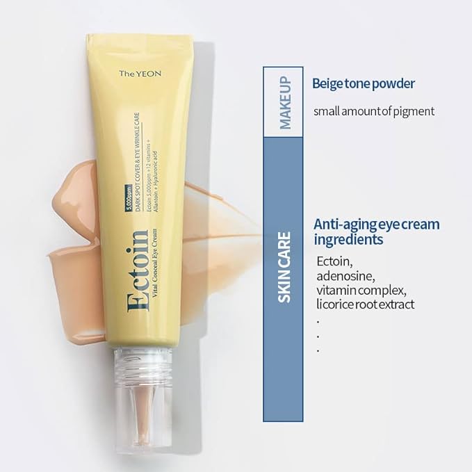 Korean skin care TheYEON Ectoin Vital Conceal Eye Cream for Dark Circle / 20ml 0.67 fl. oz/Concealer, Hydrates, Covers, Wrinkles and Puffiness, Anti Aging