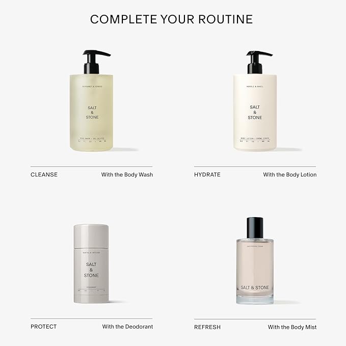 SALT & STONE Aluminum Free Deodorant | Extra Strength 48 Hour Protection for Women & Men | Made with Seaweed Extracts, Shea Butter & Prebiotics (Trio Set)