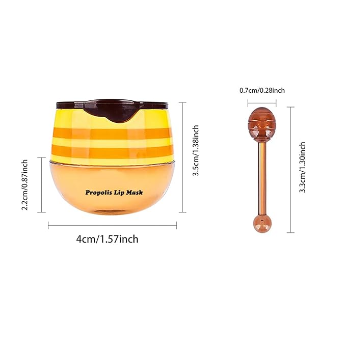 3Pcs Lip Balm Honey Pot, Lip Mask Overnight Lip Balm Hydrating Prevention Dry and Crack Lip Scrubs Exfoliator Lip Wrinkle Care, Beeswax with Vitamin E (3Pcs Honey&Strawberry&Watermelon)