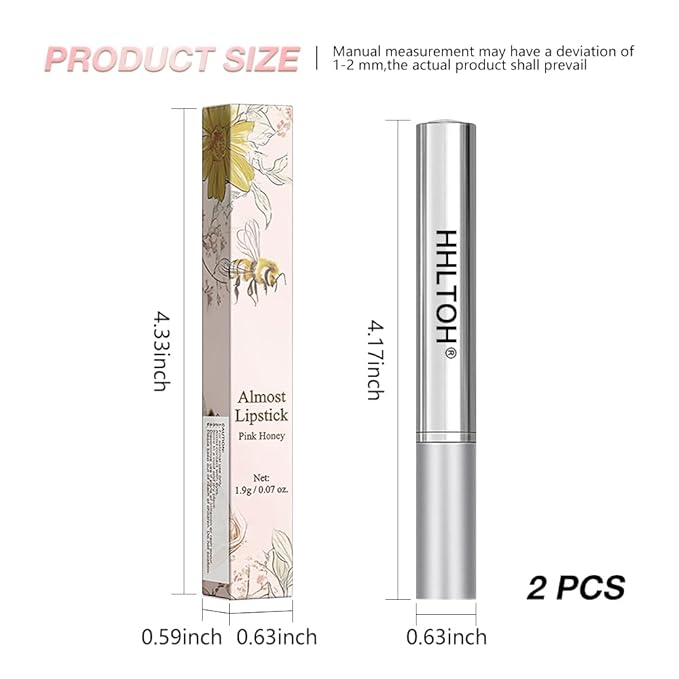 2PCS Honey Lipstick Tinted Lip Balm - Sheer Hydrating Lipstick for All Skin Tones - Moisturizing Lip Gloss, Nourishing Lip Balm with a Hint of Natural Warm Orange Pink Cherry Tint