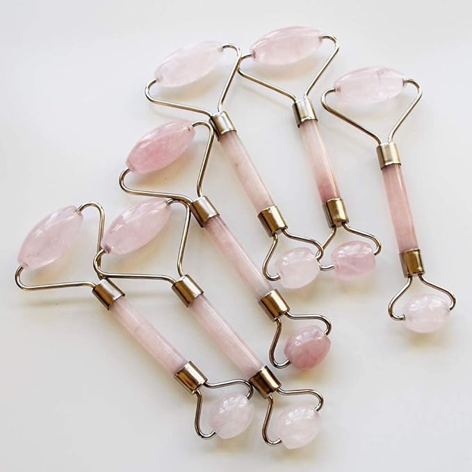 Mount Lai De-Puffing Rose Quartz Facial Roller – The Stone of Love, Certified Rose Quartz Face Roller for Anti-Aging, Soothing & Radiant Skin, Facial Massager Tool for Self-Care Ritual