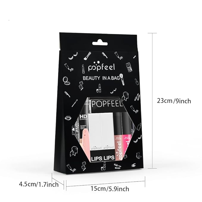 All in One Eyeshadow Palette Makeup Set, Makeup Kit with Earth Tone Eyeshadow Palette, Mascara, Concealer Palette, Lip Gloss,Travel Makeup Bundle Holiday Surprising Makeup Box for Women Girl