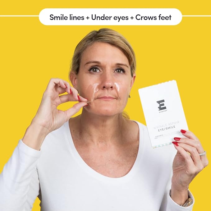 Wrinkle Repair Eyes and Smile - Hydrating Under Eye Patches for Puffy Eyes and Fine Lines - Reusable Silicone Gel Masks - Anti-Wrinkle Treatment, USA Made (2 Count)