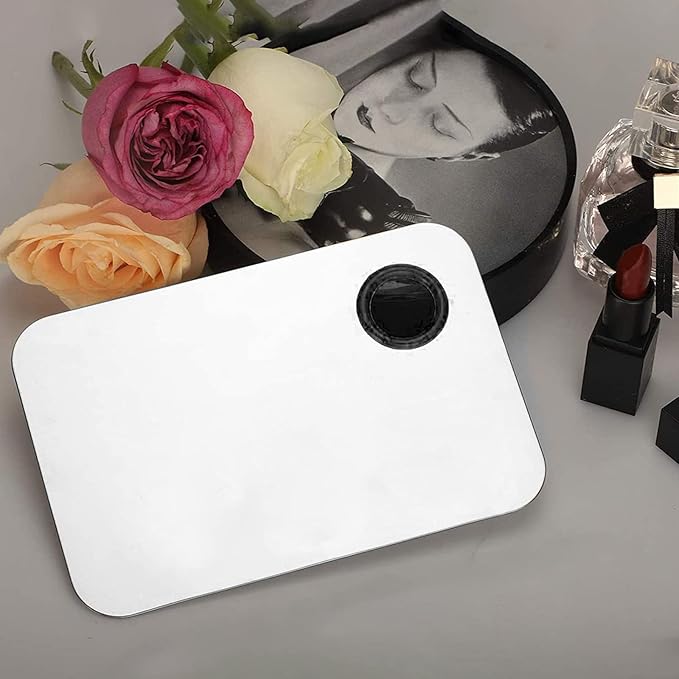 Makeup Mixing Palette, KissDate Korean Spatula Makeup Palette with Foundation Spatula, Stocking Stuffers Christmas Gifts for Women Stainless Steel Picasso Makeup Spatula Mixing Tray Makeup Mixer