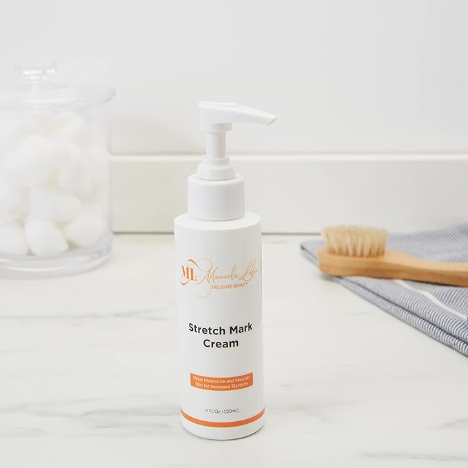 Stretch Mark Cream, Belly Butter & Scar Cream, Skin Care with Active Skin Repair, Stretch Mark Removal, For All Skin Types, 4 Oz - ML Delicate Beauty