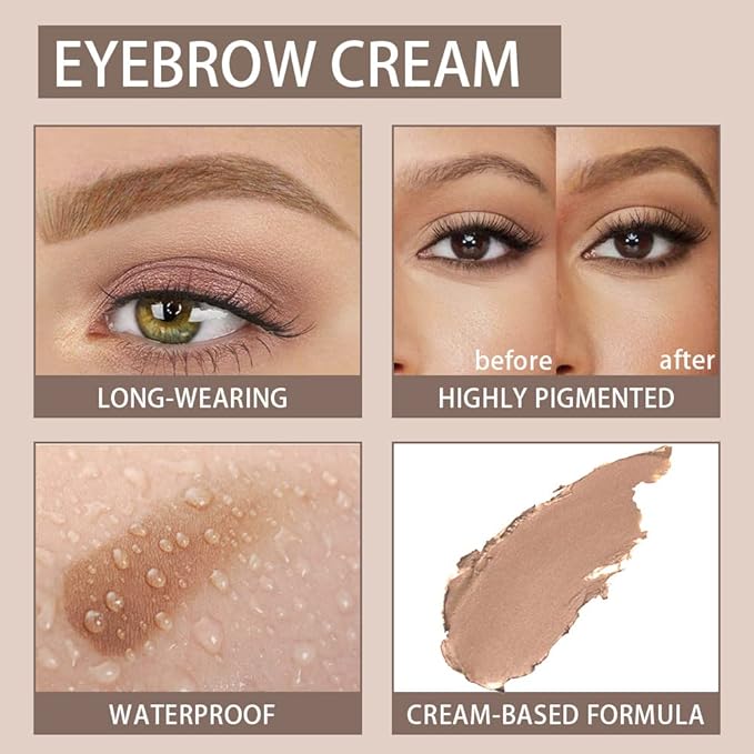 evpct Blonde Eyebrow Powder Pomade Gel Shaper Makeup Kit with Dual-ended Brush, Eyebrow Stencils Kit for Women Shaping, Eye Brow Pomade Stencil Shaper Tinting kits for Women, Long Lasting Waterproof