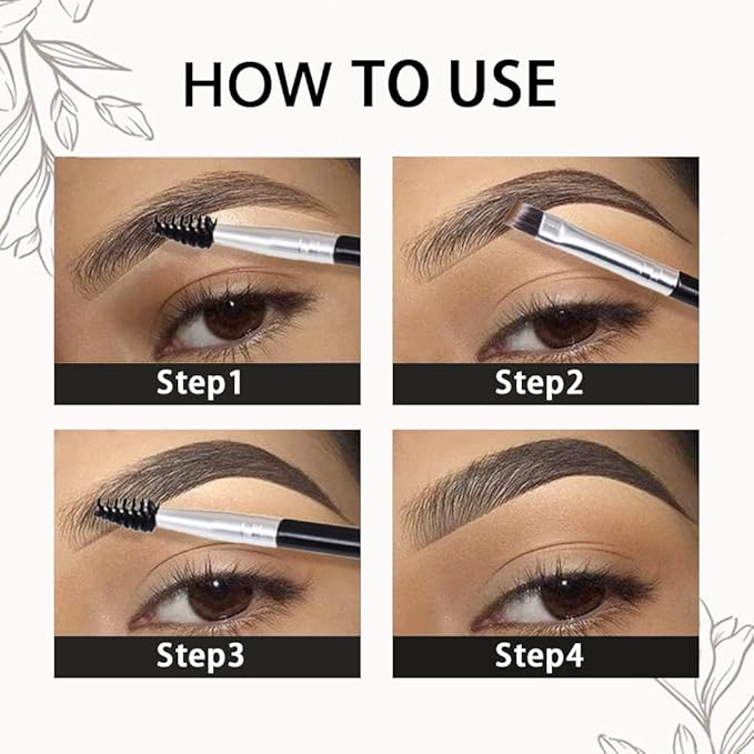 Medium Brown Eyebrow Powder Pomade Gel Shaper Makeup Kit with Dual-ended Brush, Eyebrow Stencil Kit for Women Shaping, Eye Brow Pomade Stencil Shaper Tinting kits for Women Long Lasting Waterproof