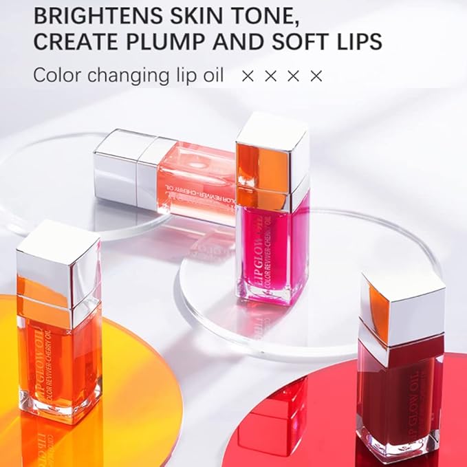 Yasovigi Hydrating Lip Oil Plumping Lip Tint Moisturizing Lip Gloss, Transparent Lip Balm Care Stick Nourishing Repairing Non-sticky, Moisture&Lighten Lip Lines (Pink + Rosewood)