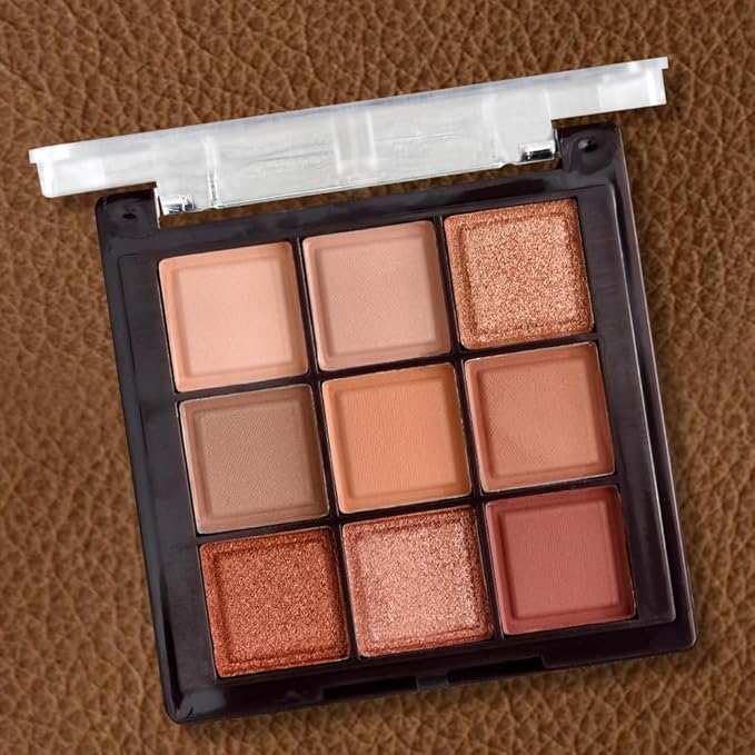 K'APEINE Eyeshadow Palette 9-Colors Nude Eye Shadow Palette Natural Brown Eyeshadows Palette Makeup Cool-Toned Highly Pigmented Eyeshadow for Eyes Long Lasting Naturing-Looking