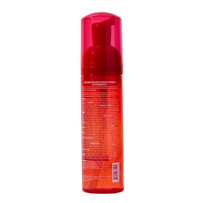 Style Factor EDGE BOOSTER Extra Strength Setting Mousse โ Frizz Control, Extra Volume, and Conditioning โ 6.4oz Ruby Mousse for Curly Hair