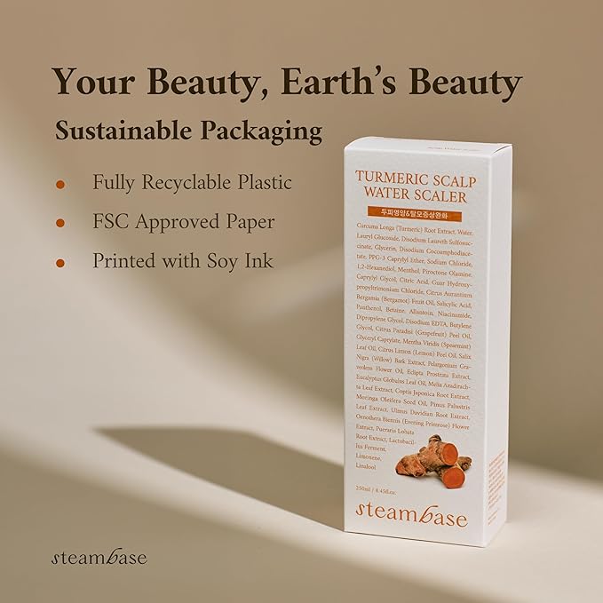 Turmeric Scalp Water Scaler | Scalp Exfoliator for Itchy Dry Scalp, Thinning Hair, Buildup Remover, Treatment for Excess Sebum Oily Greasy Hair | Korean Hair Care Products, 8.45 fl oz