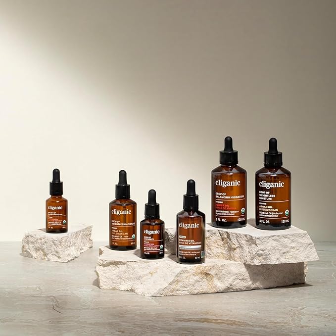 Cliganic Organic Argan Oil 8oz with Pump, 100% Pure - for Hair, Face & Skin (Packaging May Vary)