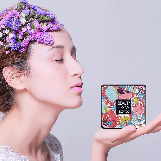 2 Pack Mushroom Head Air Cushion CC Cream Foundation,Beauty Cream EXO TOO Moisturizing BB Cream, Long Lasting Matte Concealer with 2PCS Mushroom Head Sponges (Natural)