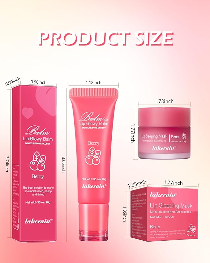 2Pcs Lip Glowy Balm & Lip Sleeping Mask Set,Hydrating Nourishing Repair Sleeping Lip Mask,Glossy Tinted Lip Balm,Day & Night Smooth Cracked Chapped Dry Lip,Lip Care Therapy Treatment for Women-01Peach