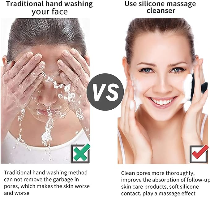 VWMYQ Face Scrubber 2 Pack Silicone Face Scrubber for Men Facial Cleansing Brush Silicone Face Wash Brush Manual Waterproof Cleansing Skin Care Face Brushes for and Exfoliating