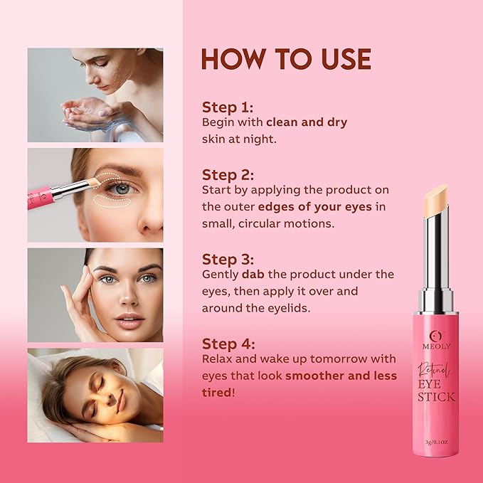 Instant Eye Bag Remover, Retinol Eye Cream for Dark Circles, Under Eye Brightener Stick, Under Eye Cream Anti Aging, Eye Cream for Wrinkles, Brightening Eye Cream for Puffiness and Bags