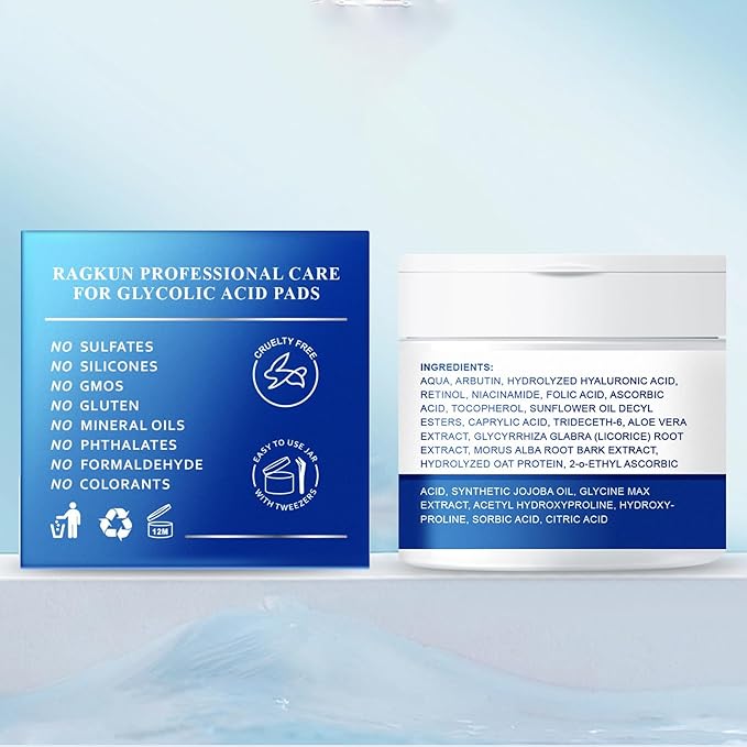 Retinol Cream for Face, Collagen Neck Creams for Tightening and Firming, Anti Aging Facial Moisturizer for Women & Men, Instant Face Lift Wrinkle Cream with Glycolic Acid Pads