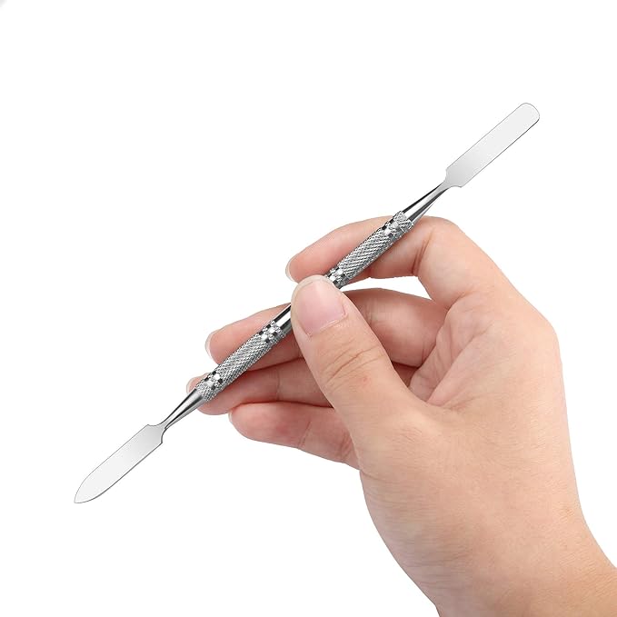 5Pcs Makeup Spatula tool metal Set Professional Beauty Stainless Steel Cosmetics Mixer Long Metal Spatula Depotting Mixing Tool (#2)