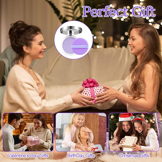 2PCS Oil Control Face Pressed Powder,zxbaers Chillab Lavender Matte Powder,Matte Smooth Setting Powder Makeup, Waterproof Long Lasting Finishing Powder, Flawless Lightweight Face Cosmetics