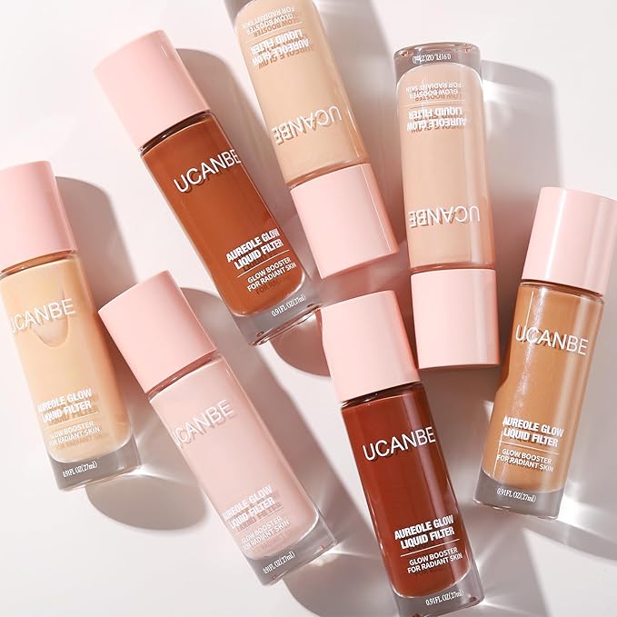 UCANBE Halo Glow Liquid Filter, Face Complexion Booster For Radiant Skin All Day Longwear, Soft-Focus Look Sodium Hyaluronate Vegan & Cruelty-Free - 0.91OZ Light Fair