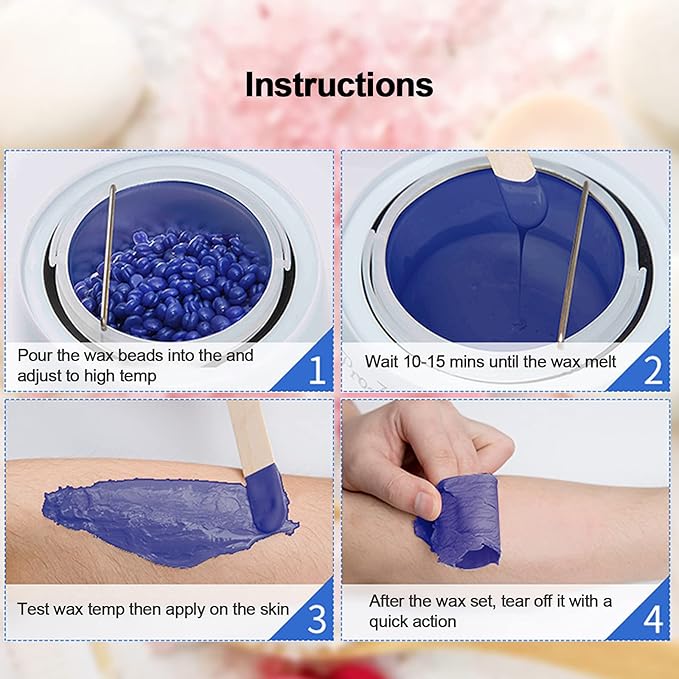 PURPLESKY Wax Beads, 3.3LB Painless Coarse Hard Wax Beads Bulk for Hair Removal, Stripless Long-lasting Waxing Beads for Brazilian Bikini, Leg, Chest, Back, Lavender Scent