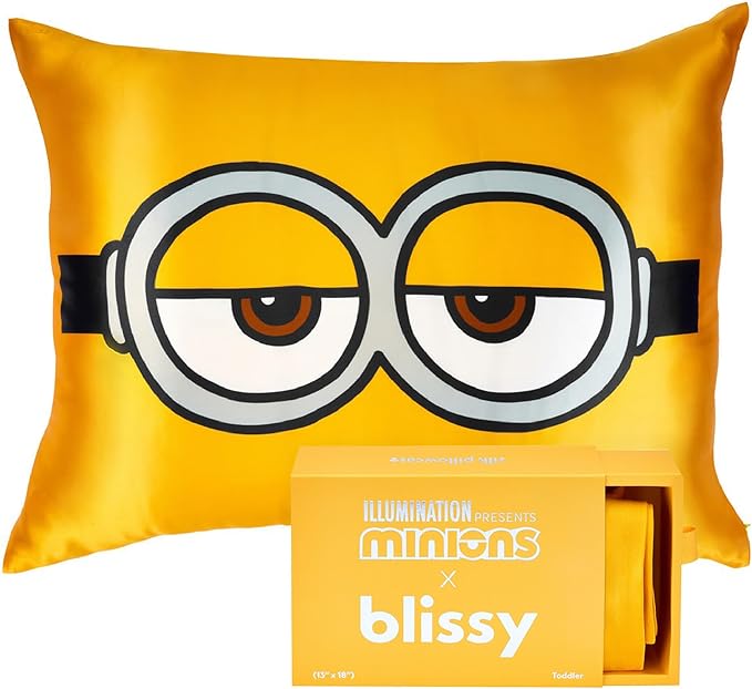 Blissy Silk Pillowcase - 100% Pure Mulberry Silk - 22 Momme 6A High-Grade Fibers - Silk Pillow Cover for Hair & Skin - Regular, Queen & King (Minion, 20" x 30" (Pack of 1))