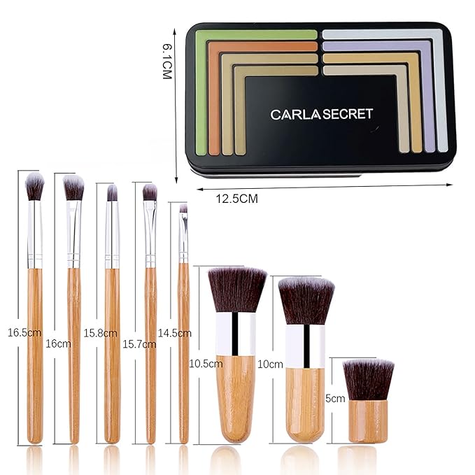 16 Color Corrector Concealer Foundation Palette Cream Set, Orange Green Peach Color Correcting Camouflage Makeup Cream Contour Palette with 11Pcs Makeup Brush Kit for Dark Circles Dark Spots