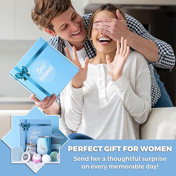 Spa Kit for Women - Spa birthday gifts for women - Relaxing Spa kit Basket- Self Care Package for women - lavender Relaxing Spa Gift Set - Spa Gift Set for Women, Sisters and Mothers Day