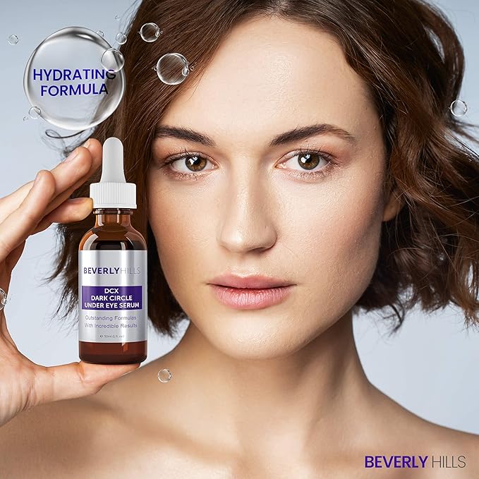 Beverly Hills DCX Under Eye Serum for Wrinkles, Puffy Eyes and Dark Cirlces Treatment for All Skin Types | Anti Wrinkle Serum with Seaweed, Hyaluronic Acids & Peptides for Hydrated & Soft Skin, 30 mL