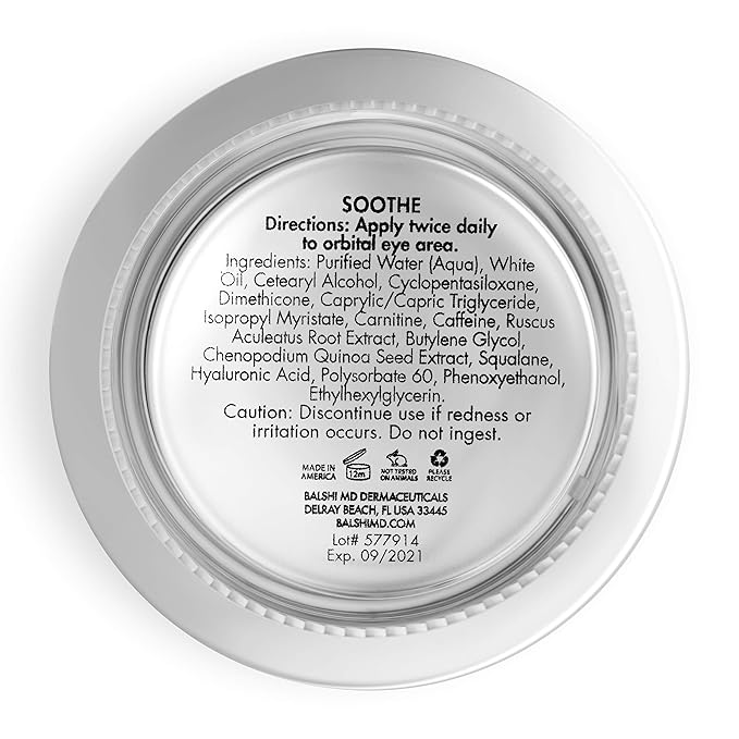 Soothe Intense Repair Eye Cream - Treatment for Dark Circles, Puffiness, and Wrinkles, Hyaluronic Acid, Caffeine, Eye Cream for Puffy Eyes, 0.5 oz/15g