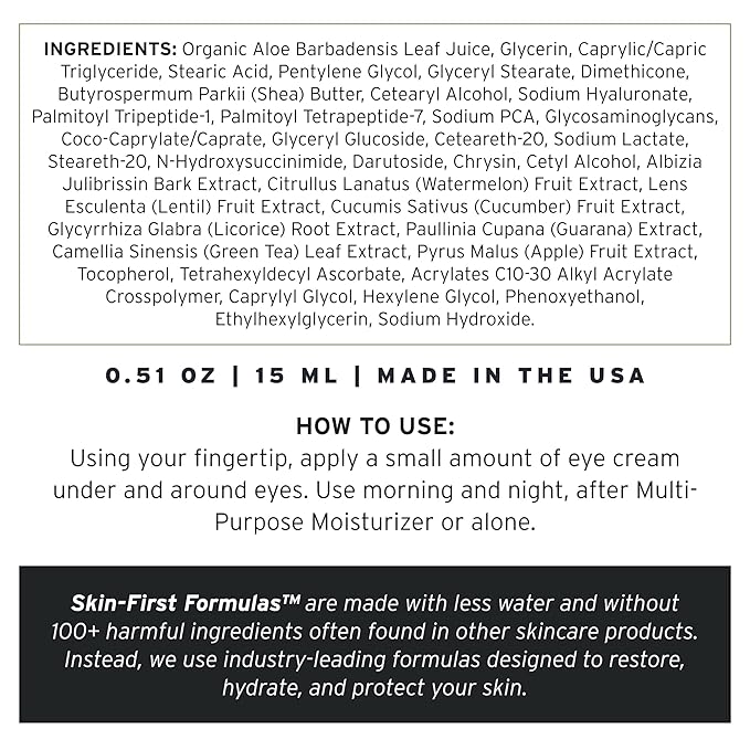 SUPPLY Age Defense Eye Cream - Powerful Anti-aging Eye Cream for Men - Reduces Bags, Puffiness, and Dark Circles - Natural, Paraben Free Eye Moisturizer - Peptides, Hyaluronic Acid, Caffeine Eye Cream