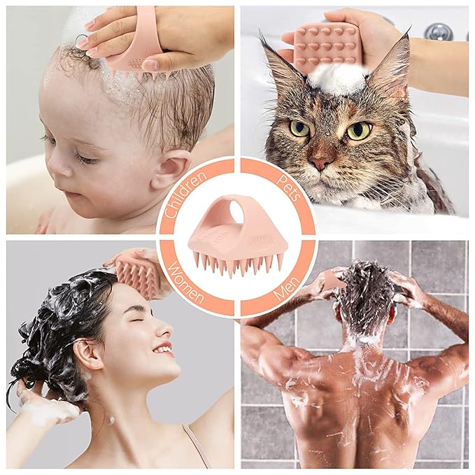 BTYMS 2 Pcs Solid Sillicone Scalp Massager Hair Shampoo Brush Scalp Scrubber Exfoliating Brush Hair Washing Brush Head Scrubber for Shower