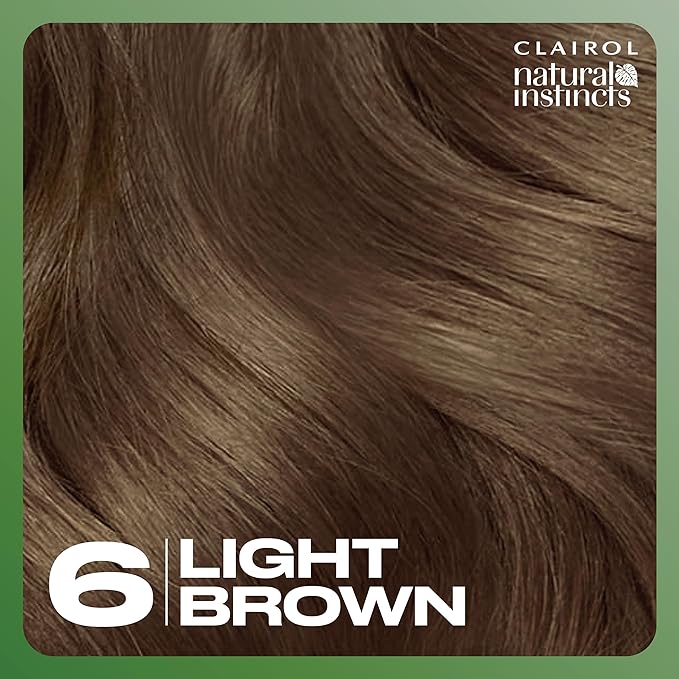 Clairol Natural Instincts Demi-Permanent Hair Color, 6 Light Brown Hair Color, Pack of 1