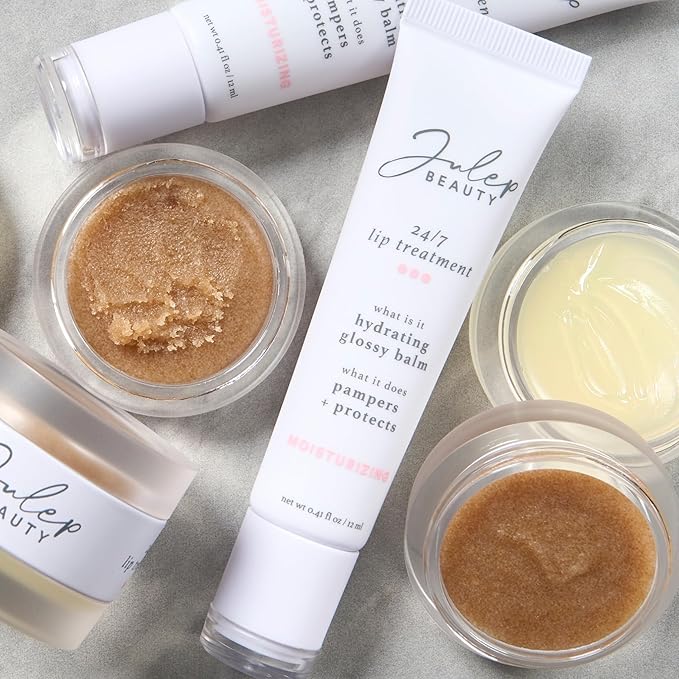 Julep 24/7 Lip Treatment Hydrating Glossy Balm Lip Mask Trio – Barely There, Gotta Glow, Pink and Polished – For Moisturized, Hydrated Lips – Vegan & Cruelty-Free