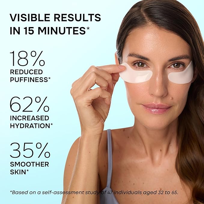 Under Eye Patches for Puffy Eyes and Dark Circles - Cooling Eye Masks for Women & Men with Collagen, Hyaluronic Acid & Retinol - Depuffing Undereye Mask Patches - Parches Para Ojeras - 15 Pairs