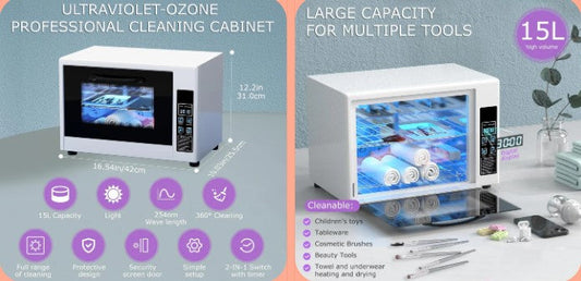 Professional-Grade Cleaning Made Easy: YOTAN 15L Nail Tool Cleaner with Timer & Hot Air System