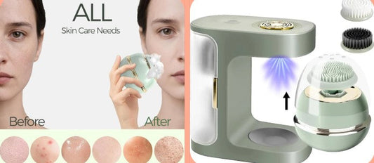 KangGlow Electric Silicone Face Cleansing Brush — Deep Pore Cleaning, UV-C Hygiene & Wireless Charging for Smarter Skincare