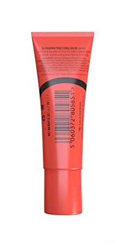 Tinted True Coral, Multi-Purpose Natural No Fragrance Balm for Hydrating Lips, Skin, Hair, Cuticles, Nails & Beauty Finishing (10 ml)