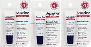 Aquaphor Lip Repair .35 Fluid Ounce Carded Pack usWQAK, 3 Pack (0.35 oz)