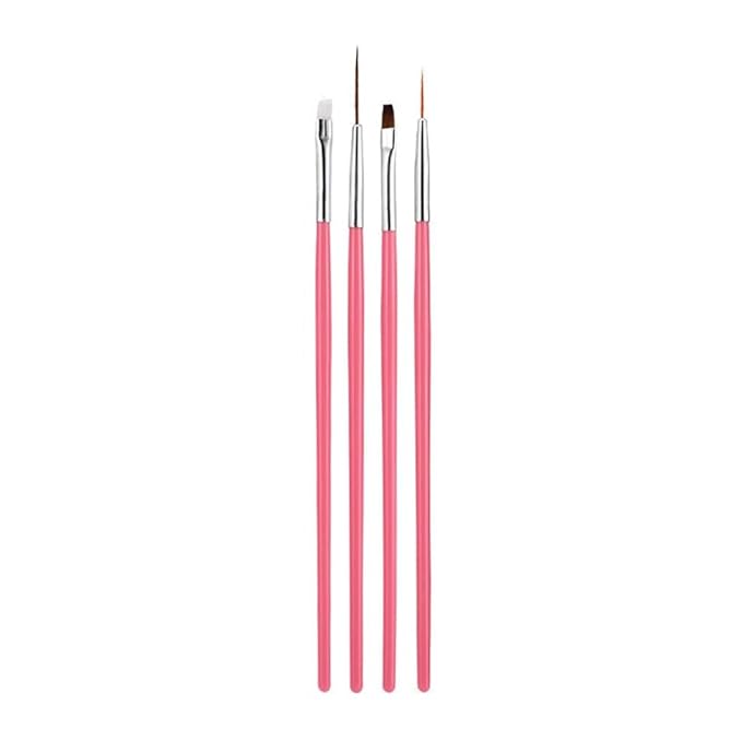 20pcs Nail Art Brushes Set, Nail Art Design Pen Painting Tools with Nail Extension Gel Brush, Nail Polish Brush, Builder Nail Gel Brush, Dotting needle,Adhesive drill pen (PinkFlower)