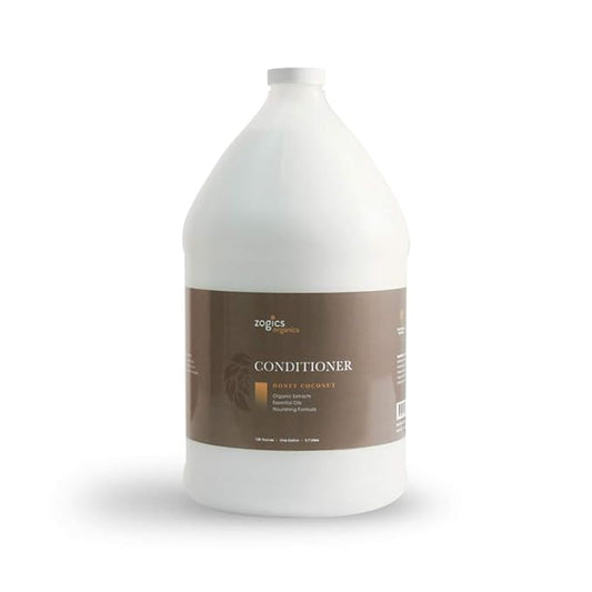 Zogics Organics Conditioner – Organic Conditioner for Hair, Hydrating Deep Conditioner with Natural Ingredients like Honey Powder, Aloe Vera, Avocado, and Jojoba (Honey Coconut, 1 Gallon)