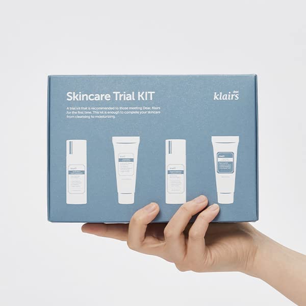 [DearKlairs] Skincare Trial Kits, 4 minis, cleansing oil, cleanser, toner, cream, Travel must haves, Gifts for Women, Stocking Stuffers for adults