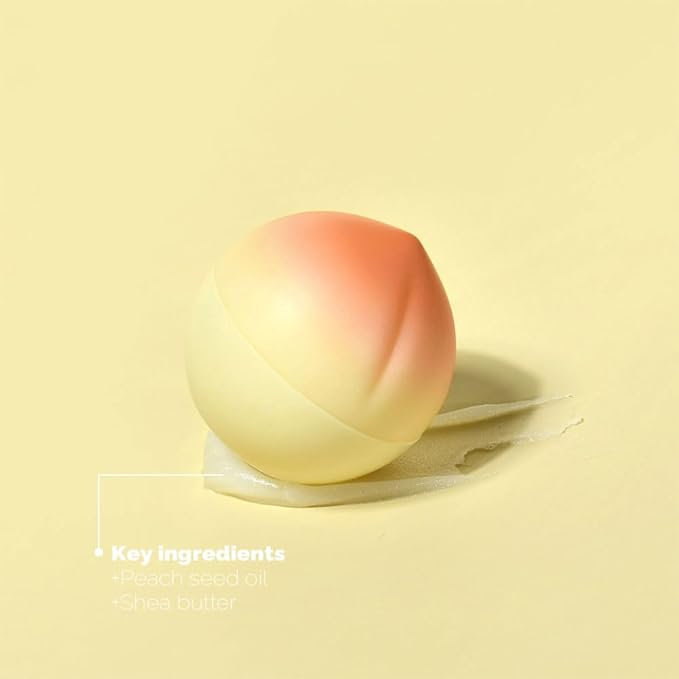 PS.PRETTYSKIN Moisturizing Korean Vegan Lip Balm 0.31oz. (9g) Smooth, Soft Texture, Hydrating, Natural Shine, Glossy (Peach)