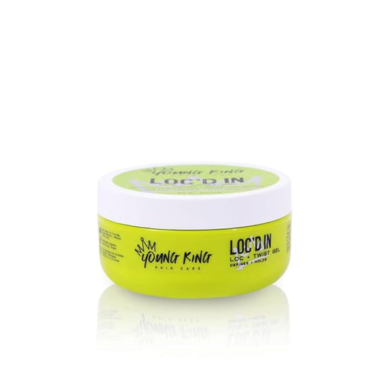 YOUNG KING HAIR CARE Loc & Twist Gel | Strong & Firm Hold, Smooths & Tames Frizz | No Flaking or Residue | Lemongrass and Apple Cider Vinegar | For Locs, Dreads, Braids, Twists | 4oz