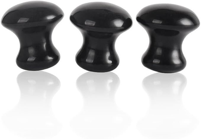 1 Pc Mushroom Jade Gua Sha Facial Tools, Jade Roller Guasha Massage Black Jade Stone Mushroom Shaped Face Lift Remove Wrinkles Massager for Women Spa, Gua Sha Massage Knobs for Body Relaxing