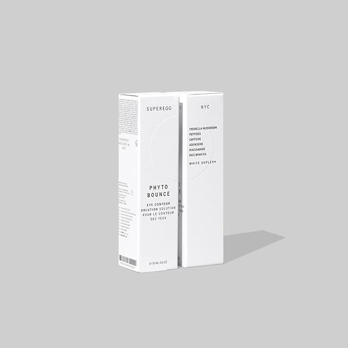 SUPEREGG Phyto Bounce Eye Contour Solution: For vibrancy and restoration. Concentrated solution cream with Tremella Mushroom and Peptides. 15ML / 0.5 FL OZ