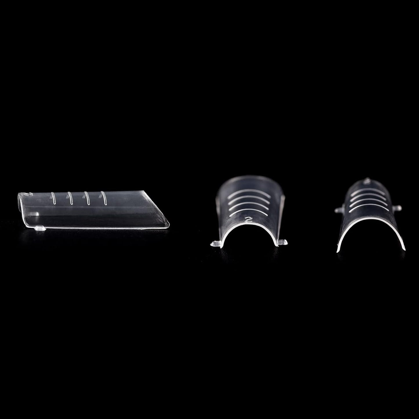 KADS 120PCS Clear Full Cover Dual Nail System Form UV Gel Acrylic Nail Art Mold Artificial Nail Tips with Scale for Extension (MODEL 7)