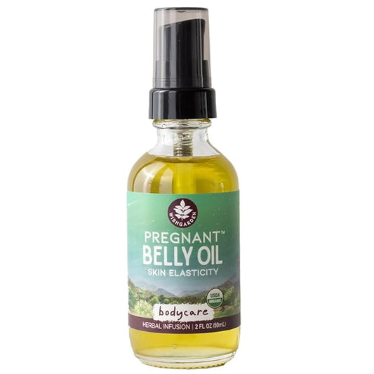 WishGarden Herbs Pregnant Belly Oil - USDA Certified Organic Herbal Oil Infusion with Elderflower, Calendula, Gotu Kola & Jojoba Supports Resilient & Elastic Skin to Prevent Stretch Marks, 2oz