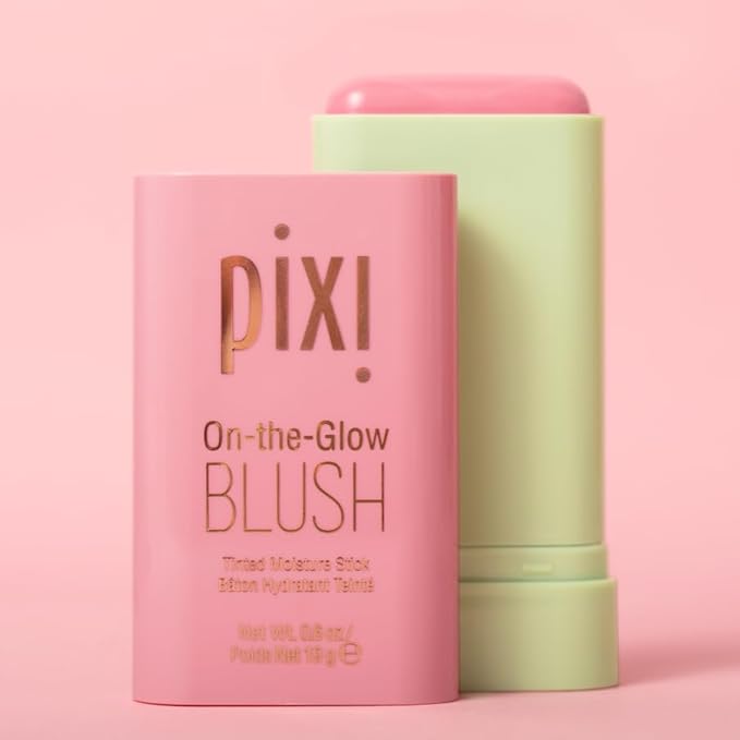 Pixi On-the-Glow Blush - Fleur, Hydrating Tinted Moisture Blush Stick with Ginseng, Aloe Vera & Fruit Extracts, For Cheeks & Lips, 19g / 0.6oz, Paraben-Free